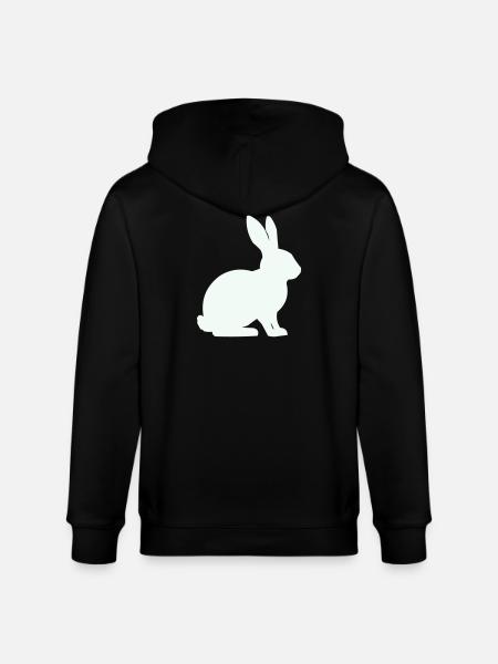 Bunny Silhouette Minimal - Veste à capuche bio CULTIVATOR Stanley/Stella Unisexe - noir
