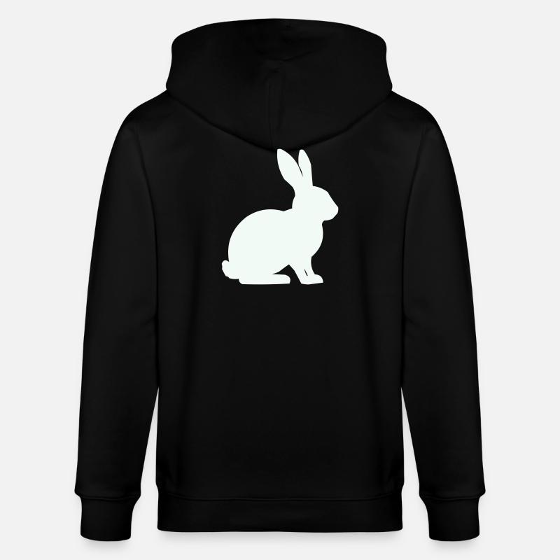 Bunny Silhouette Minimal - Veste à capuche bio CULTIVATOR Stanley/Stella Unisexe - noir