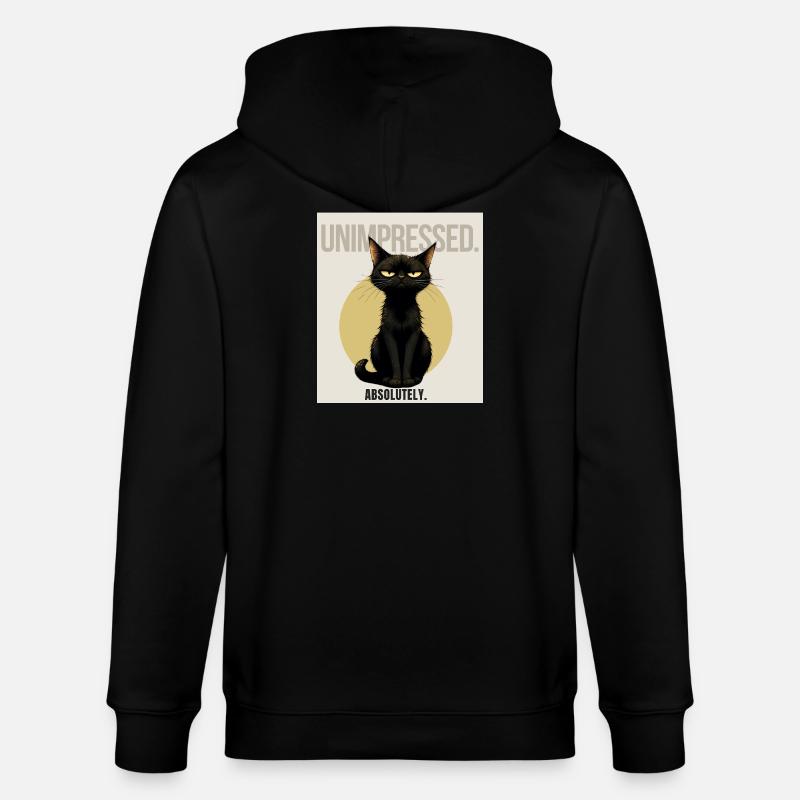 Unimpressed. – Sarcastic Black Cat Design - Stanley/Stella Unisex Bio-Kapuzenjacke CULTIVATOR - Schwarz