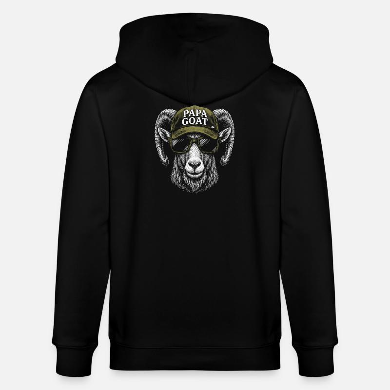 Papa Goat Cap Retro Hipster - Veste à capuche bio CULTIVATOR Stanley/Stella Unisexe - noir