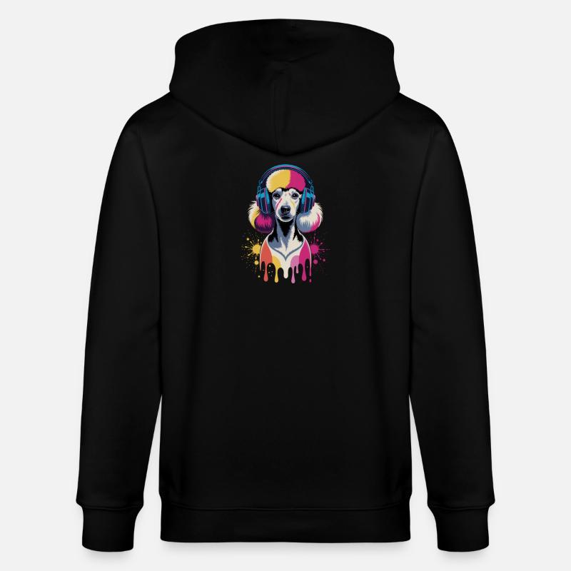 Pudel Kopfhörer - Stanley/Stella Unisex Bio-Kapuzenjacke CULTIVATOR - Schwarz
