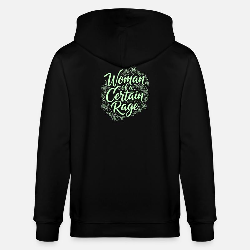 Femme d’une certaine rage Dicton - Veste à capuche bio CULTIVATOR Stanley/Stella Unisexe - noir