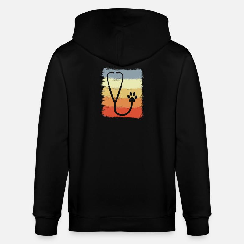 Dessin du stéthoscope - Veste à capuche bio CULTIVATOR Stanley/Stella Unisexe - noir