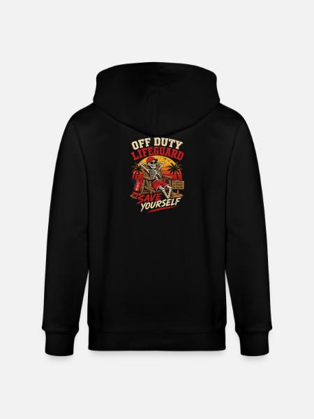 Off-Duty Lifeguard Strandhumor - Stanley/Stella Unisex Bio-Kapuzenjacke CULTIVATOR - Schwarz