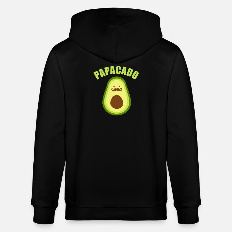Avocado-Papagado-Schnurrbart - Stanley/Stella Unisex Bio-Kapuzenjacke CULTIVATOR - Schwarz