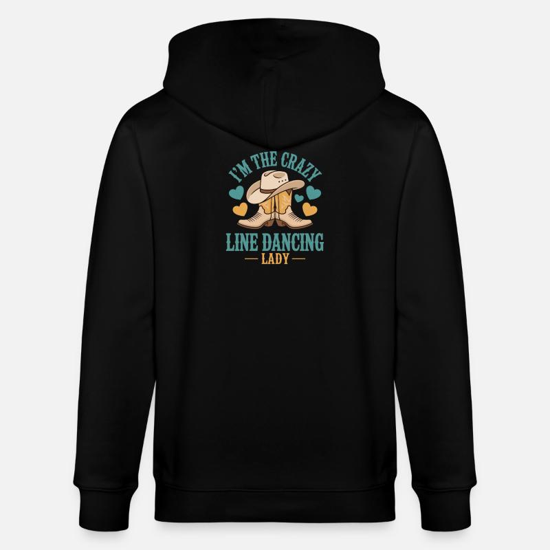 Line Dance Line Dancing Geschenk - Stanley/Stella Unisex Bio-Kapuzenjacke CULTIVATOR - Schwarz