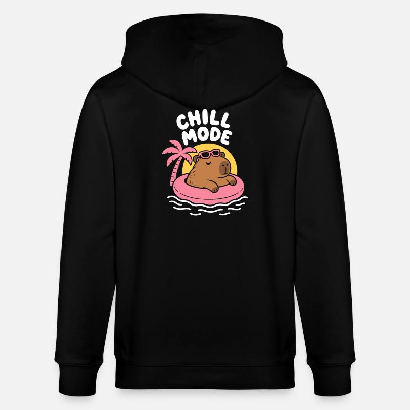 Chill Mode Floating Capybara - Stanley/Stella Unisex Bio-Kapuzenjacke CULTIVATOR - Schwarz