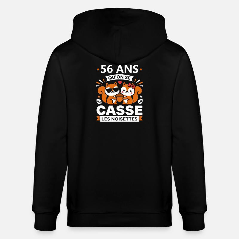 56 Ans: Cassé les Noisettes - Veste à capuche bio CULTIVATOR Stanley/Stella Unisexe - noir