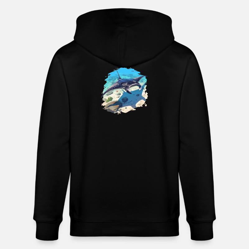 Rays Manta Rays - Stanley/Stella CULTIVATOR  Unisex Organic Hooded Jacket - black