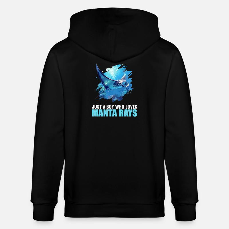 Rays Manta Rays - Stanley/Stella CULTIVATOR  Unisex Organic Hooded Jacket - black