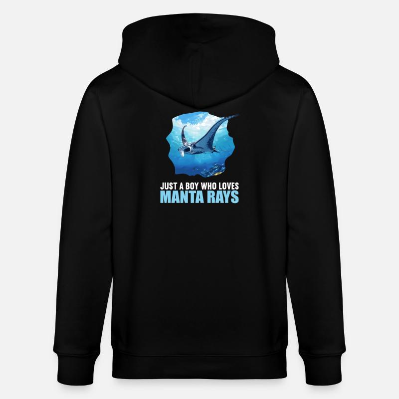 Rays Manta Rays - Stanley/Stella CULTIVATOR  Unisex Organic Hooded Jacket - black