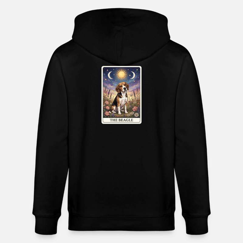 Carte de tarot Beagle - Veste à capuche bio CULTIVATOR Stanley/Stella Unisexe - noir