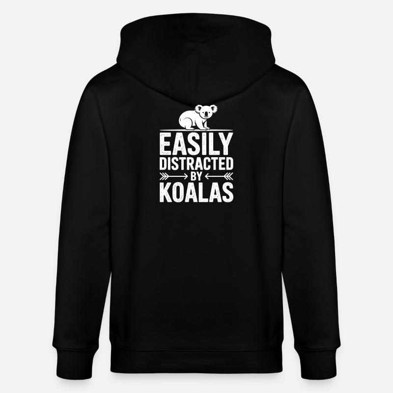 Koala Sprüche Koalas Lustiges Koala Geschenk - Stanley/Stella Unisex Bio-Kapuzenjacke CULTIVATOR  - Schwarz