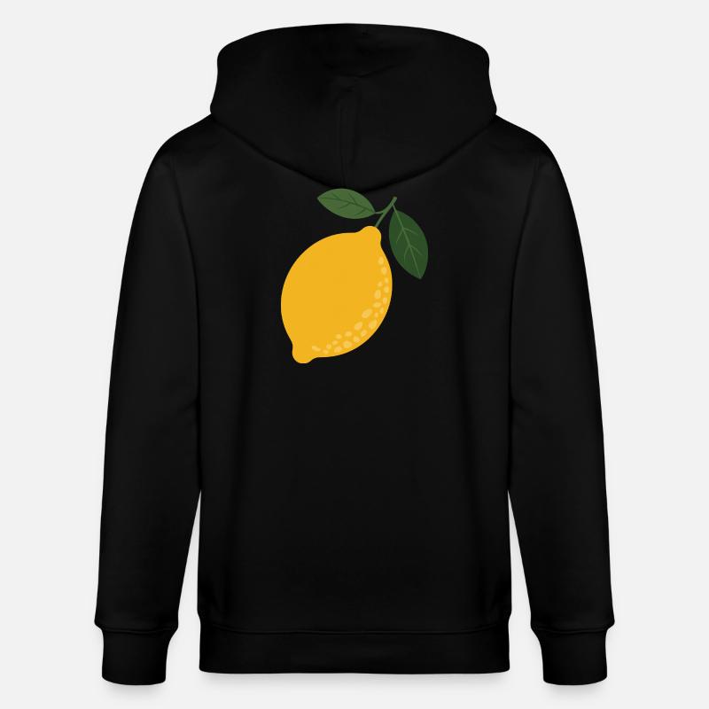 Illustration citron Citrus Sun - Veste à capuche bio CULTIVATOR Stanley/Stella Unisexe - noir