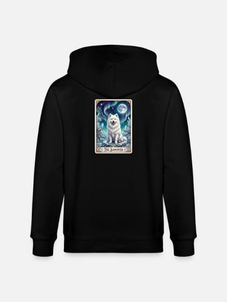 Samoyeds under the Northern Lights - Stanley/Stella CULTIVATOR  Unisex Organic Hooded Jacket - black