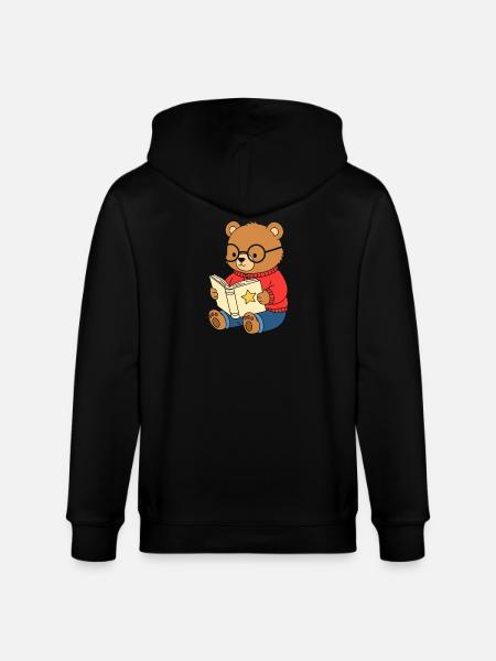 Bärchen liest Sternenbuch - Stanley/Stella Unisex Bio-Kapuzenjacke CULTIVATOR - Schwarz