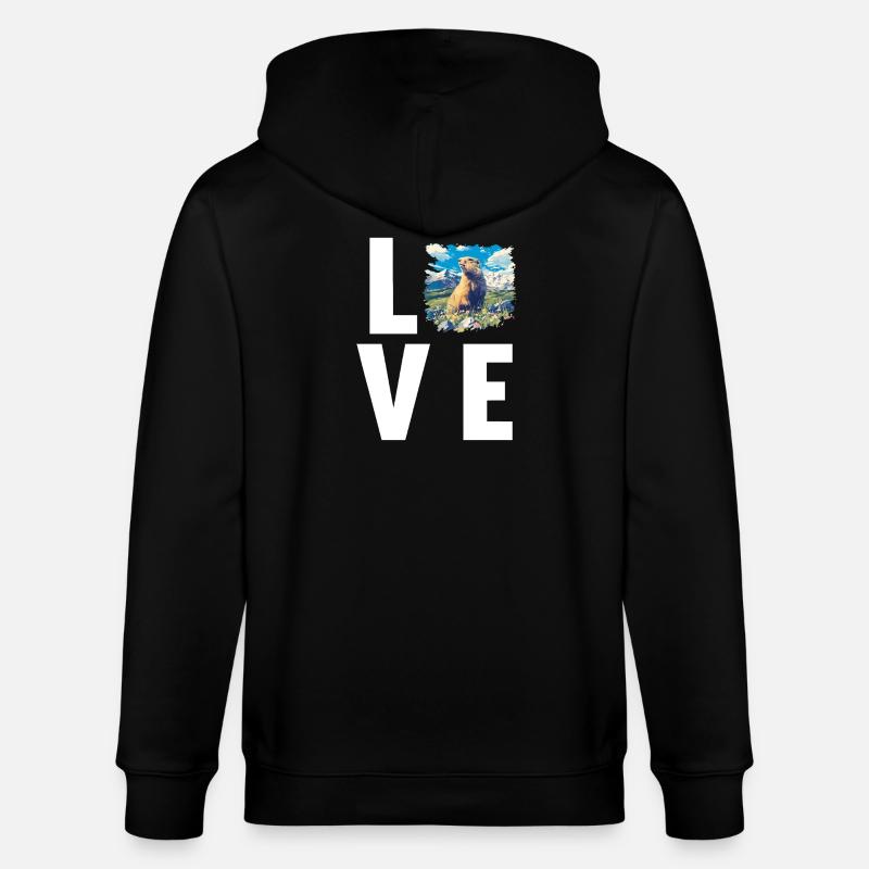 Murmeltiere Murmeltier - Stanley/Stella Unisex Bio-Kapuzenjacke CULTIVATOR  - Schwarz