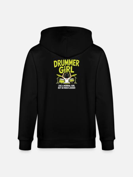 Drummer_Girl_Neu_6 - Stanley/Stella CULTIVATOR  Unisex Organic Hooded Jacket - black