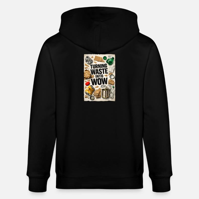 Abfall wird Wow | Upcycling Recycling - Stanley/Stella Unisex Bio-Kapuzenjacke CULTIVATOR  - Schwarz