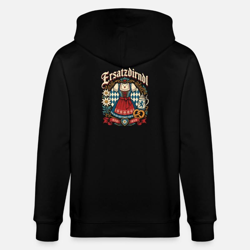 Bayerisches Dirndlzauber - Stanley/Stella Unisex Bio-Kapuzenjacke CULTIVATOR - Schwarz