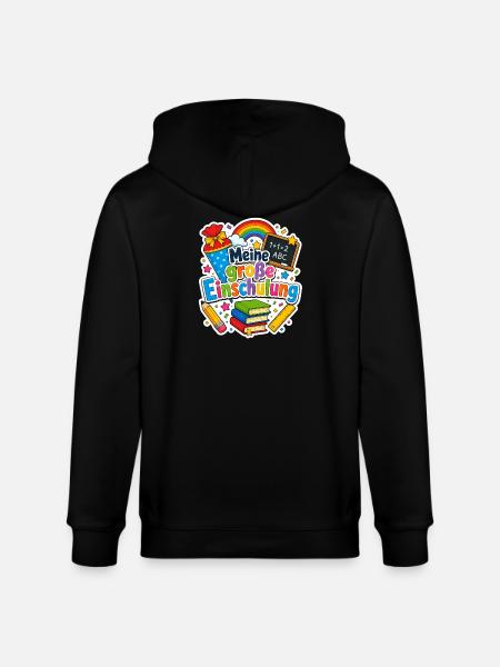 Schulkind 2026 Einschulung 2026 Schulanfang - Stanley/Stella Unisex Bio-Kapuzenjacke CULTIVATOR - Schwarz