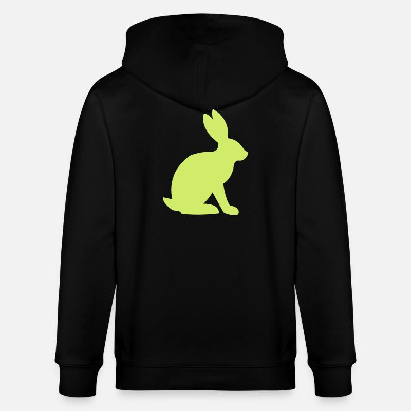 Silhouette de lapin - Veste à capuche bio CULTIVATOR Stanley/Stella Unisexe - noir