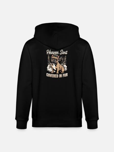 French Bulldog Frenchie Dog Breed - Stanley/Stella CULTIVATOR Unisex Organic Hooded Jacket - black