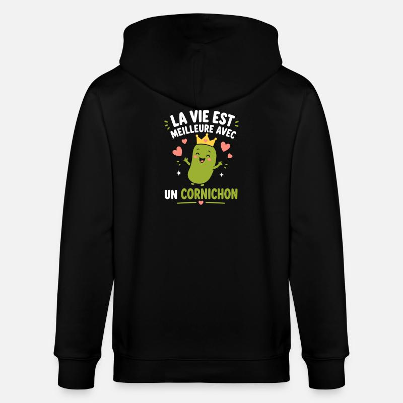 Cornichon - Veste à capuche bio CULTIVATOR Stanley/Stella Unisexe - noir