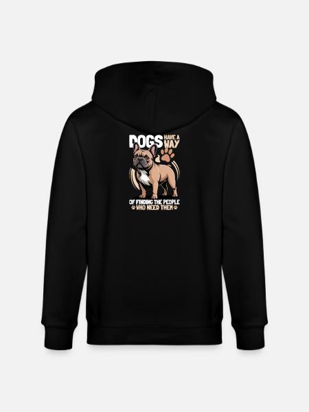 French Bulldog Frenchie Dog Breed - Stanley/Stella CULTIVATOR Unisex Organic Hooded Jacket - black