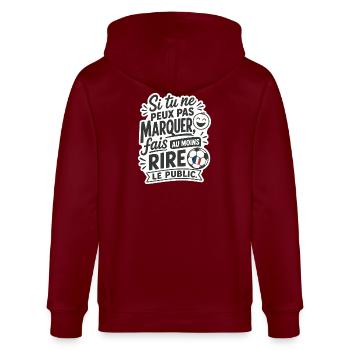 Humour du Foot - Stanley/Stella Unisex Bio-Kapuzenjacke CULTIVATOR  - Burgunderrot - Hinten - Anna (173cm)