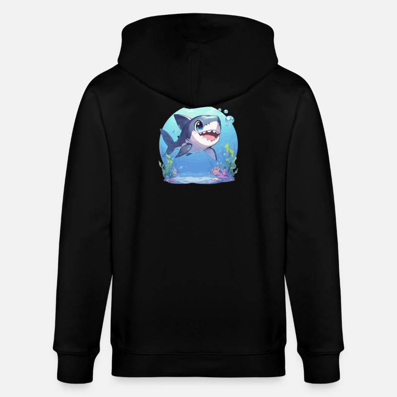 Requins Requin - Veste à capuche bio CULTIVATOR Stanley/Stella Unisexe - noir