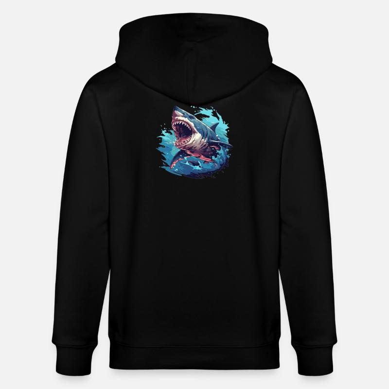 Requins Requin - Veste à capuche bio CULTIVATOR Stanley/Stella Unisexe - noir