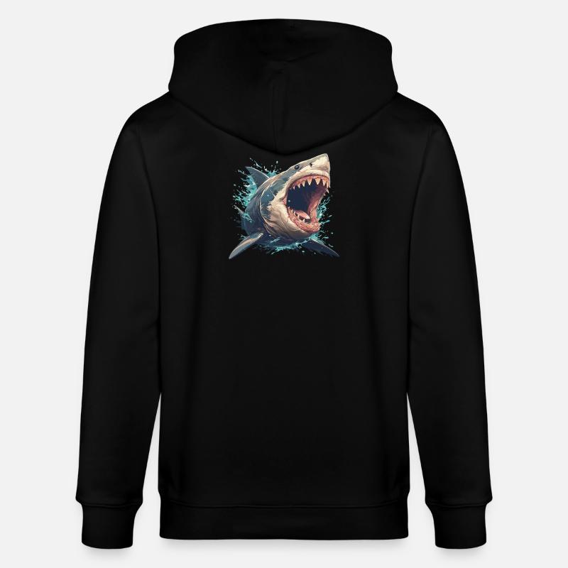 Requins Requin - Veste à capuche bio CULTIVATOR Stanley/Stella Unisexe - noir