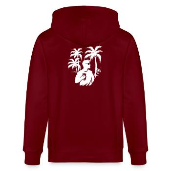 Fête Silhouette Holiday - Veste à capuche bio CULTIVATOR Stanley/Stella Unisexe - bordeaux - Dos - Anna (173cm)