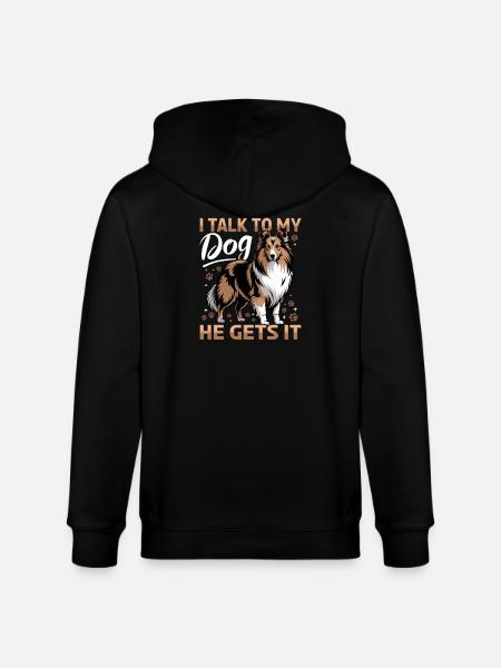 Shetland Sheepdog Sheltie Dog Breed - Stanley/Stella CULTIVATOR  Unisex Organic Hooded Jacket - black