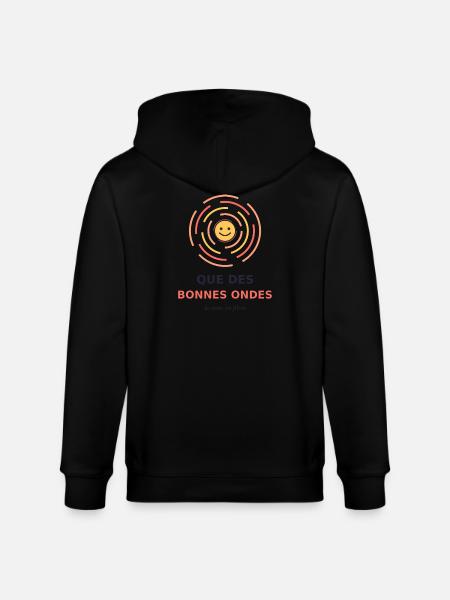 Ondes Positives Sourire - Veste à capuche bio CULTIVATOR Stanley/Stella Unisexe - noir