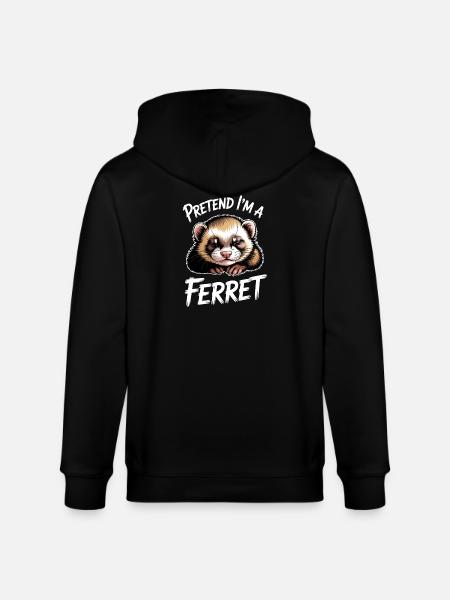 Frettchen Sprüche Lustiges Frettchen Geschenk - Stanley/Stella Unisex Bio-Kapuzenjacke CULTIVATOR - Schwarz