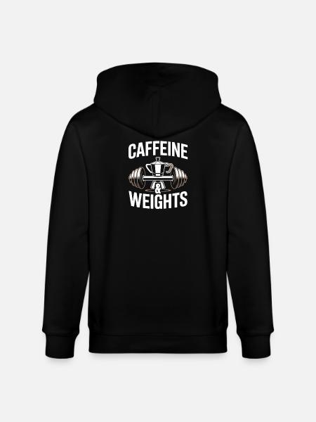 Strength Training Caffeine & Weights Bodybuilding Gym - Stanley/Stella CULTIVATOR Unisex Organic Hooded Jacket - black