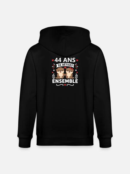 Loutres 44 Ans Ensemble - Veste à capuche bio CULTIVATOR Stanley/Stella Unisexe - noir