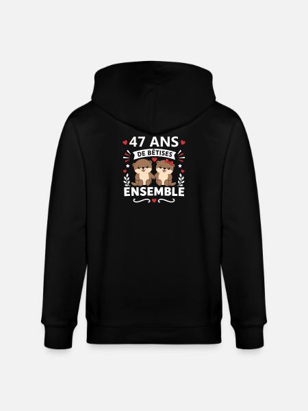 47 Ans Ensemble Betes - Veste à capuche bio CULTIVATOR Stanley/Stella Unisexe - noir