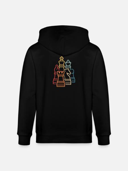 Chess Retro Chess Pieces Chess Player - Stanley/Stella CULTIVATOR Unisex Organic Hooded Jacket - black