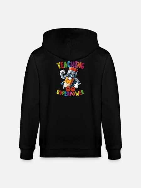Lehre Mein Superkraft-bleistift-held Pädagogen - Stanley/Stella Unisex Bio-Kapuzenjacke CULTIVATOR - Schwarz