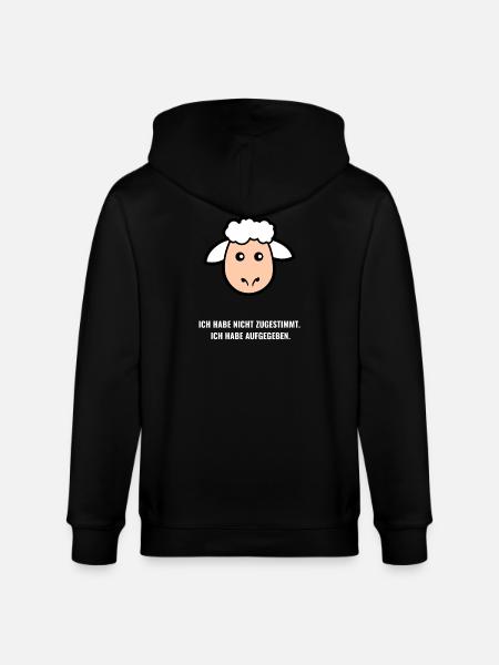 Lamm: Aufgeben statt Zustimmen - Stanley/Stella Unisex Bio-Kapuzenjacke CULTIVATOR  - Schwarz