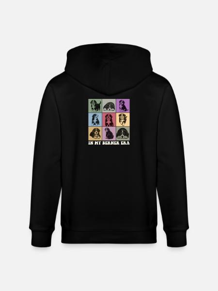 In meiner Berner-Ära Berner Sennenhund-Mutter - Stanley/Stella Unisex Bio-Kapuzenjacke CULTIVATOR  - Schwarz