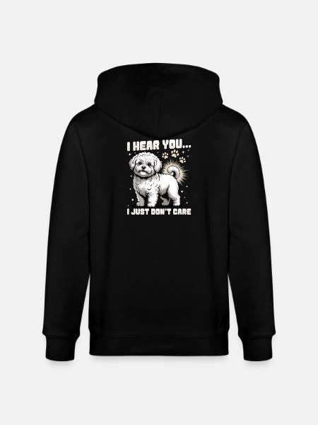 Bichon Frise Dog Breed - Stanley/Stella CULTIVATOR  Unisex Organic Hooded Jacket - black