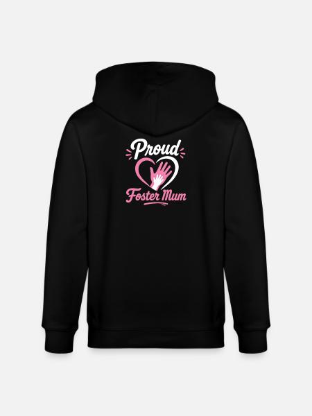 Stolzes Pflegemama-Herzemblem - Stanley/Stella Unisex Bio-Kapuzenjacke CULTIVATOR - Schwarz