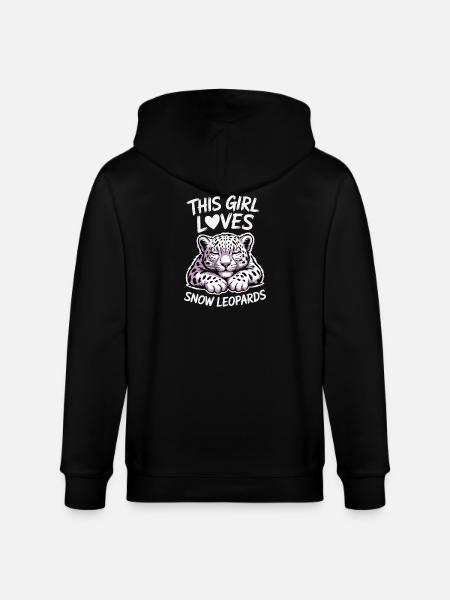 Schneeleopard Sprüche Süßes Schneeleopard Geschenk - Stanley/Stella Unisex Bio-Kapuzenjacke CULTIVATOR - Schwarz