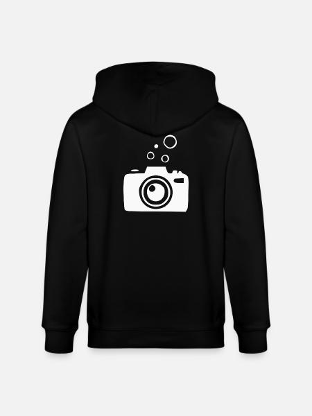 Underwater Camera Camera Diver Diving Gift - Stanley/Stella CULTIVATOR Unisex Organic Hooded Jacket - black
