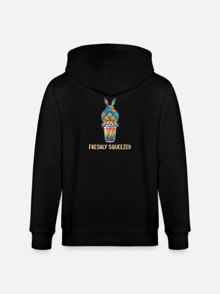 Cute Bunny Funny Boba Bubble Tea - Stanley/Stella CULTIVATOR  Unisex Organic Hooded Jacket - black