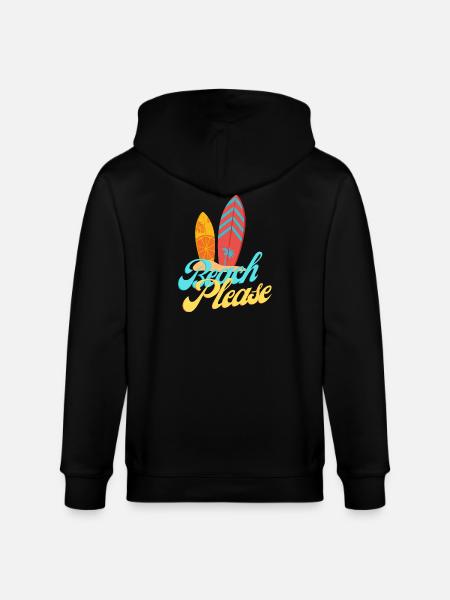 Beach Please Surf Palm Sunset - Stanley/Stella CULTIVATOR  Unisex Organic Hooded Jacket - black